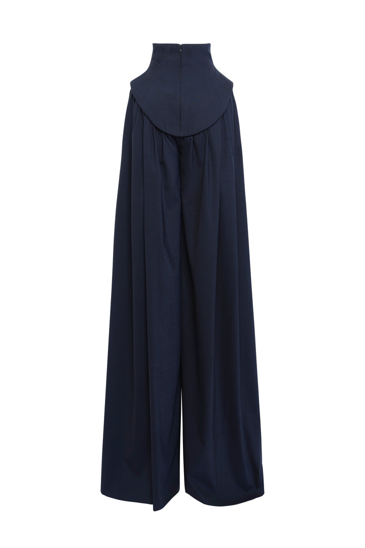 Basque Pleated Trousers Navy