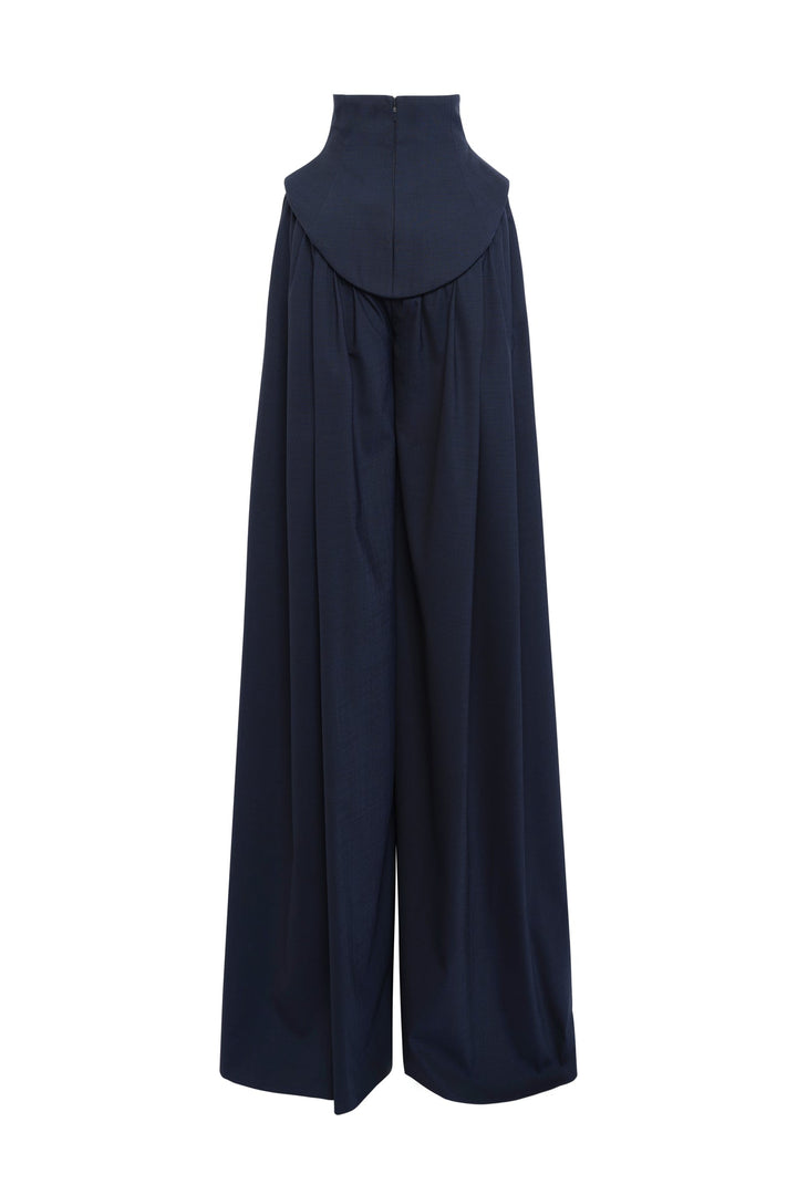 Basque Pleated Trousers Navy