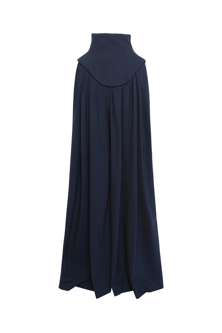 Basque Pleated Trousers Navy