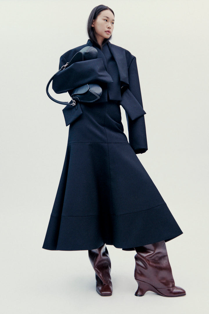 Cropped Jacket With Insert Black
