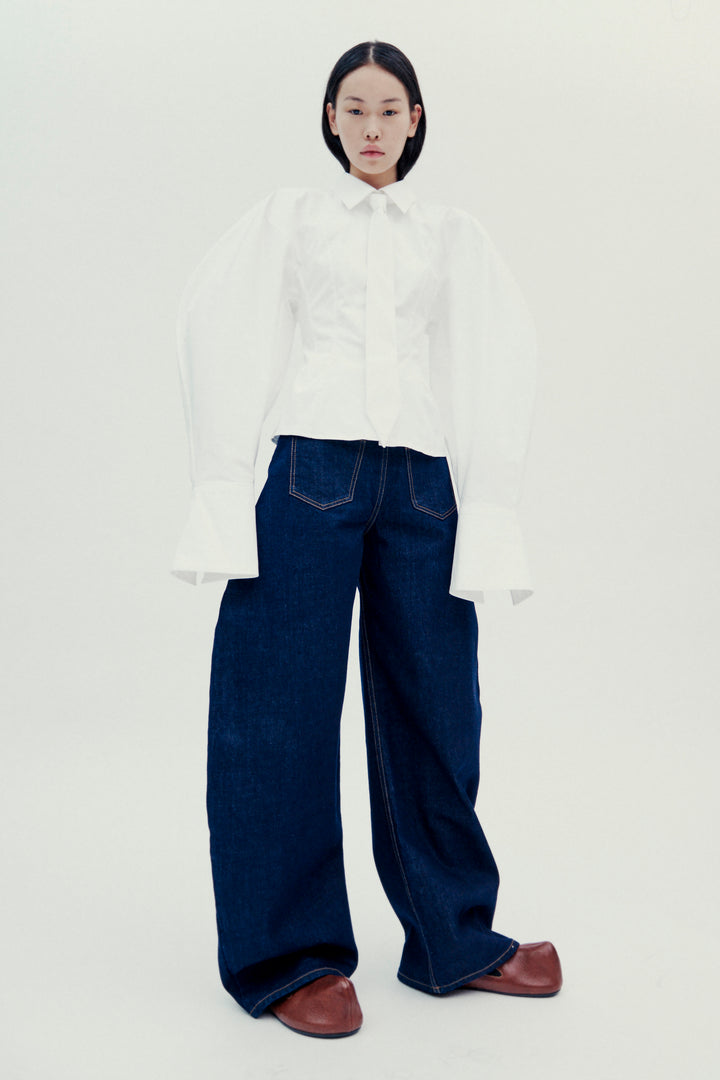 Puff Sleeve Shirt White