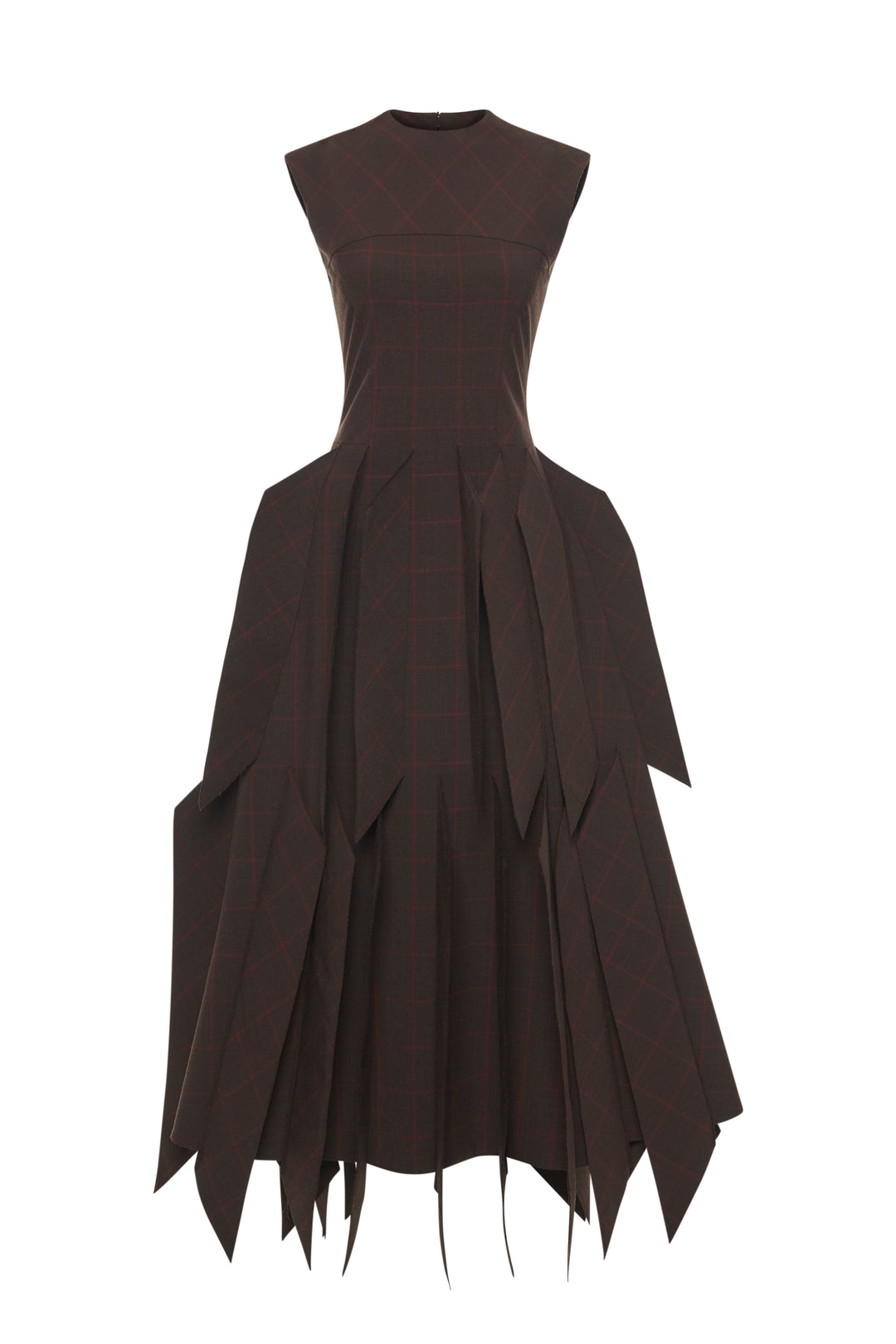 Dress With Panel Brown Check