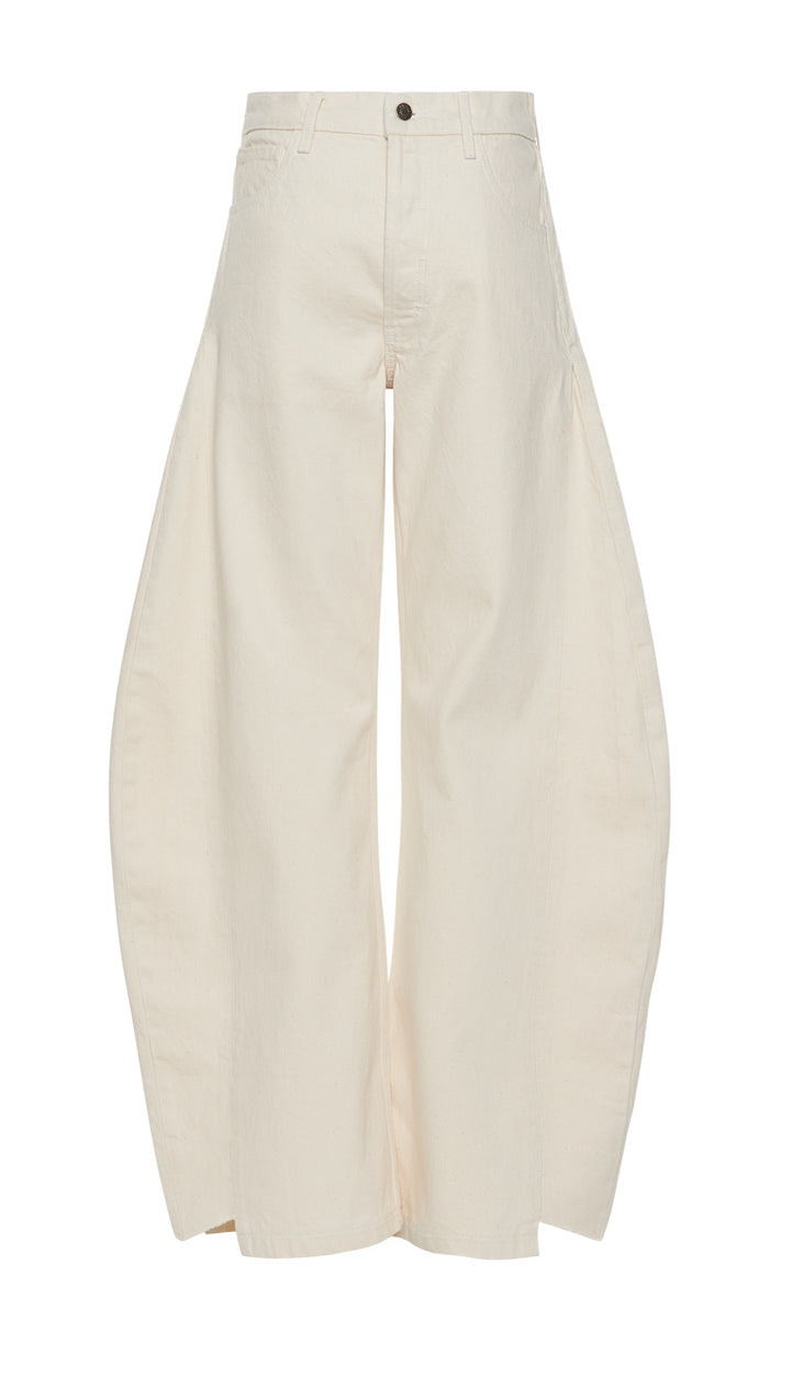 Denim Jeans With Inserts Ecru