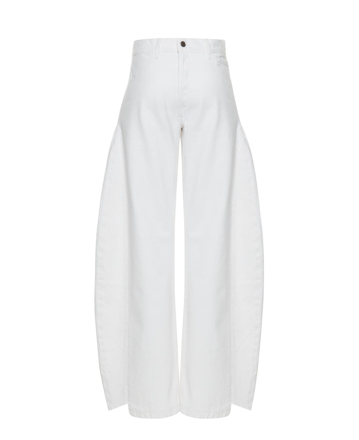 Denim Jeans With Inserts White
