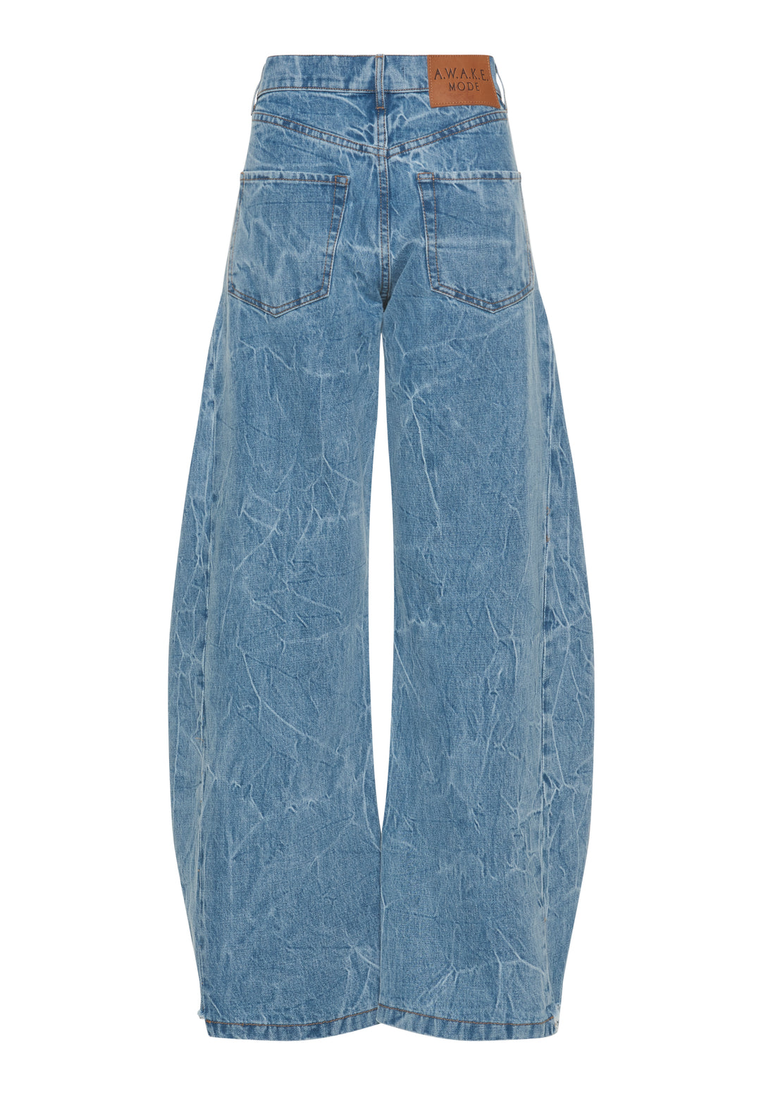 Denim Jeans With Inserts Indigo Acid Wash