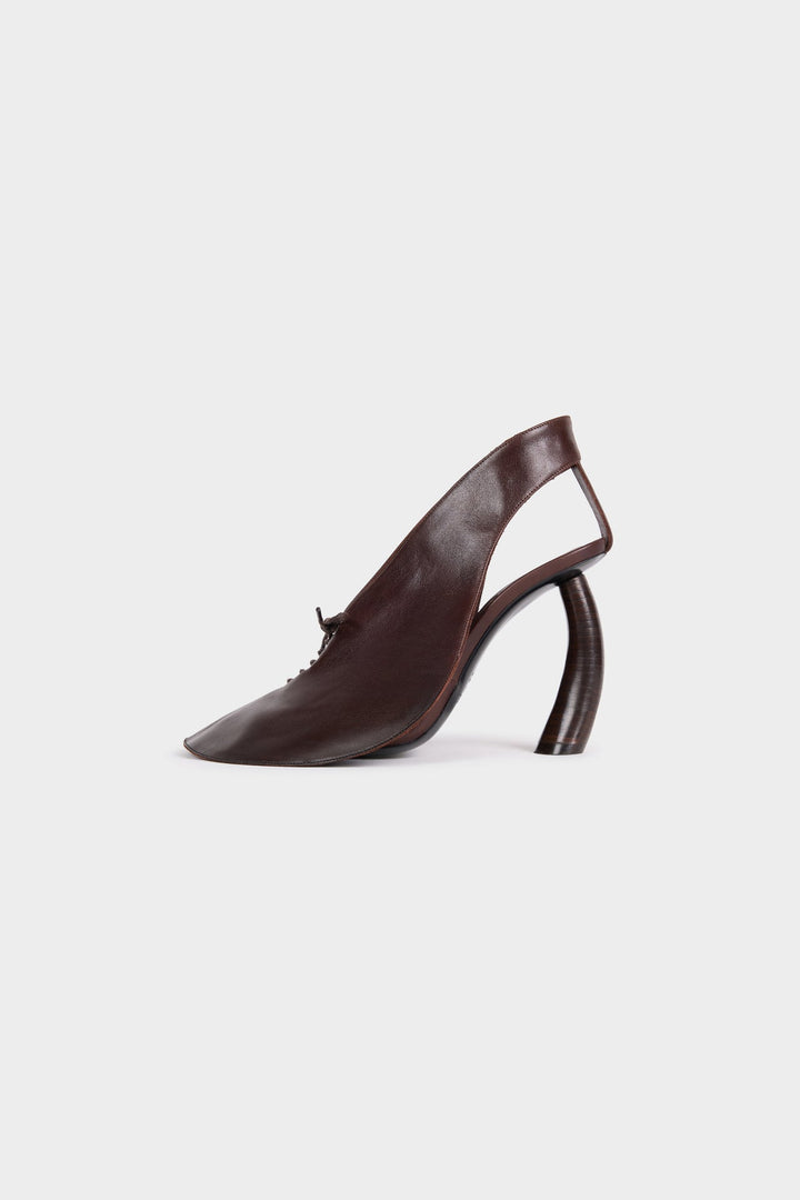 Lauren Rounded Sandal With Laces Brown