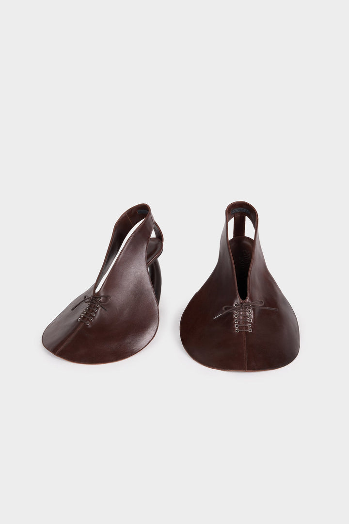 Lauren Rounded Sandal With Laces Brown