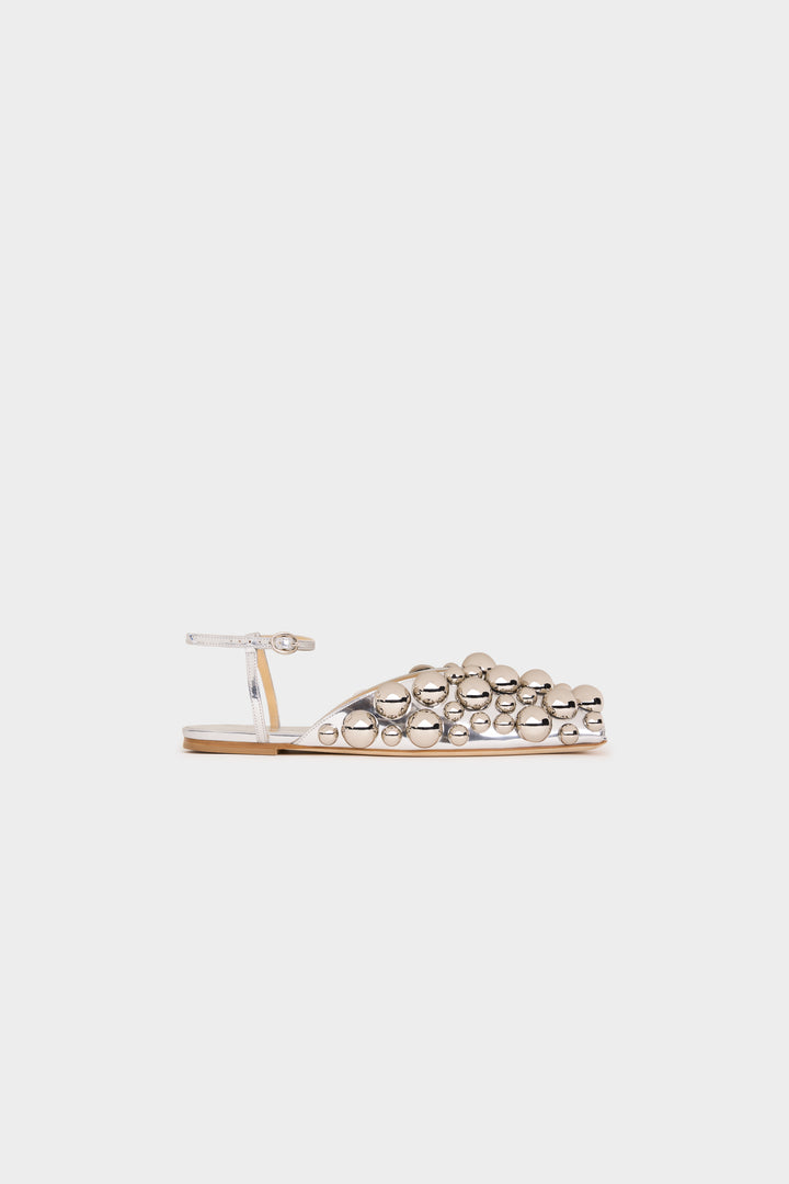 Vivian Embellished Flat Shoes Silver Gold