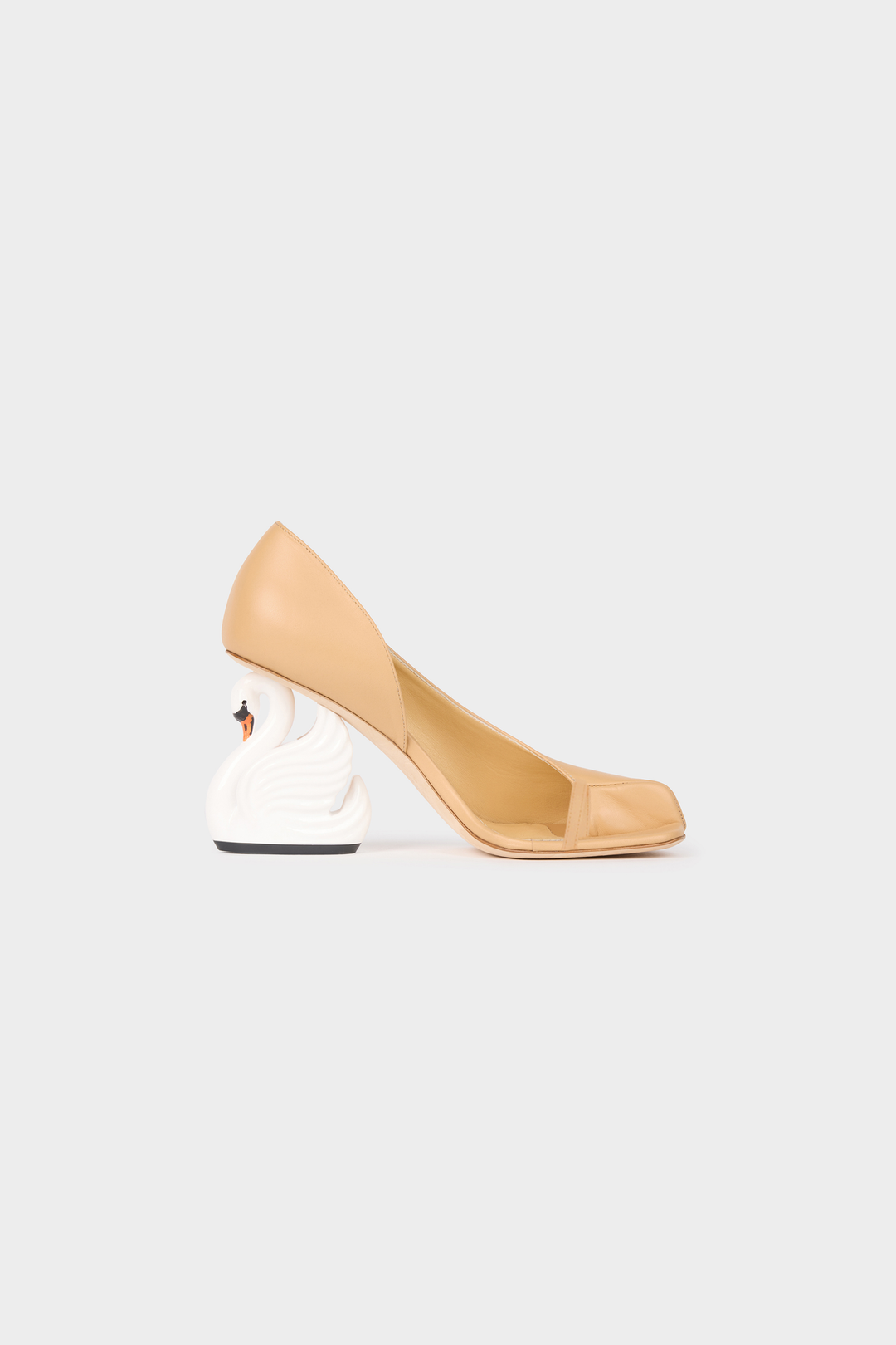 Christine Cousin Shoes With Swan Heel Nude