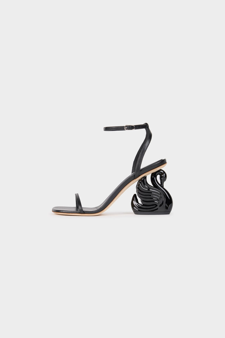Beta Shoes With Swan Heel Black