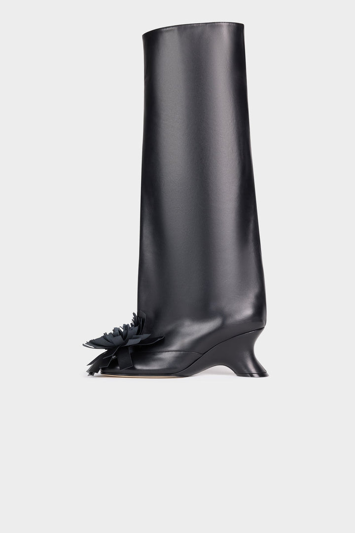 Christy Boots With Pom-Poms Black