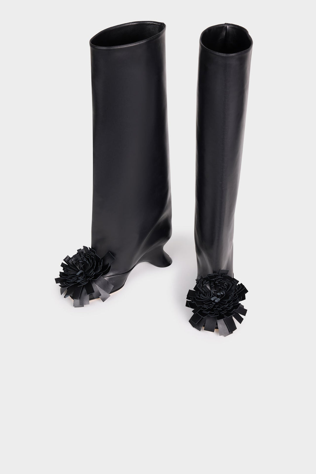Christy Boots With Pom-Poms Black