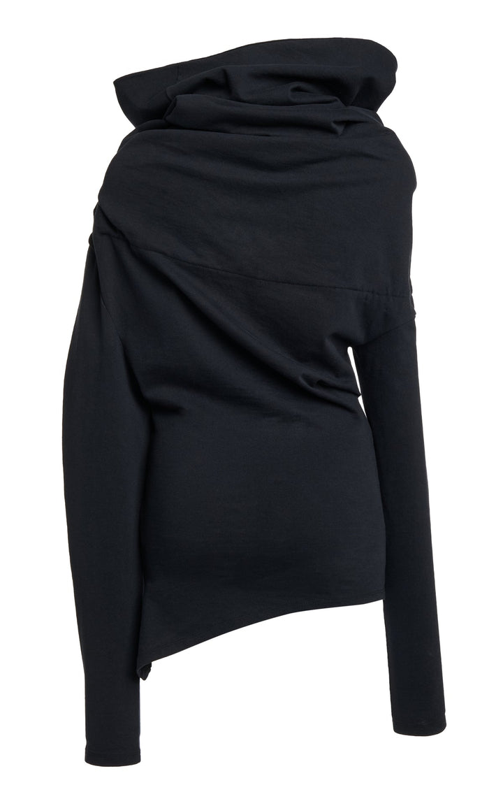 Jersey High Neck Top Black