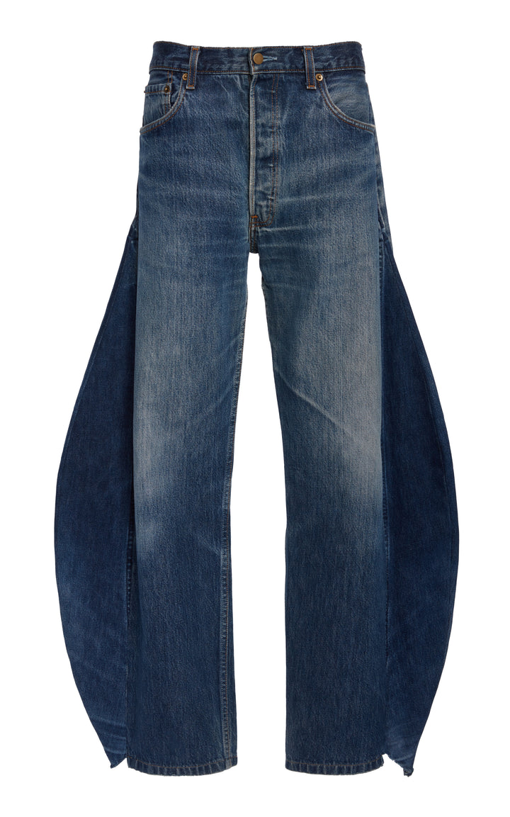 Recycled Jeans With Side Inserts Blue