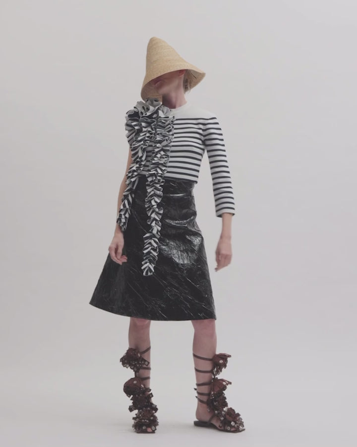Knee-Length A-Line Skirt Black