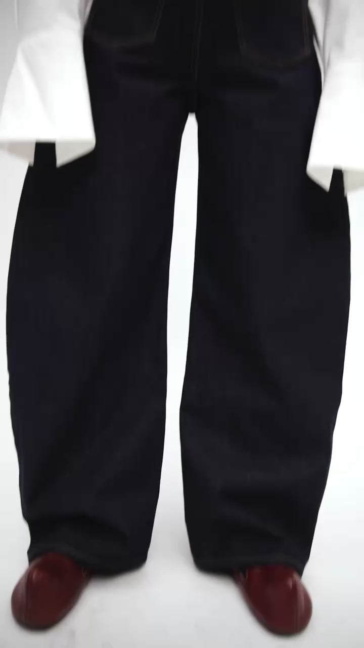 Rounded Jeans Indigo Rinse Wash