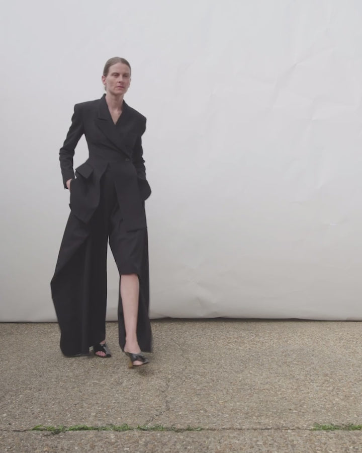 Asymmetric Volume-Contrast Jacket Dark Navy