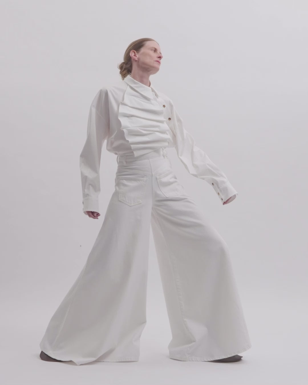 Super Wide Leg Mirror Jeans White