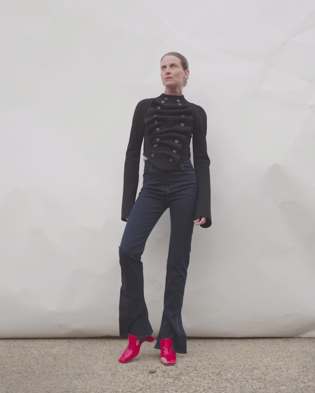 Bib-Front Structured Jacket Black