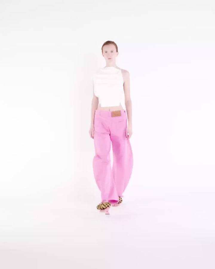 Mirror Jeans With Side Inserts Pink