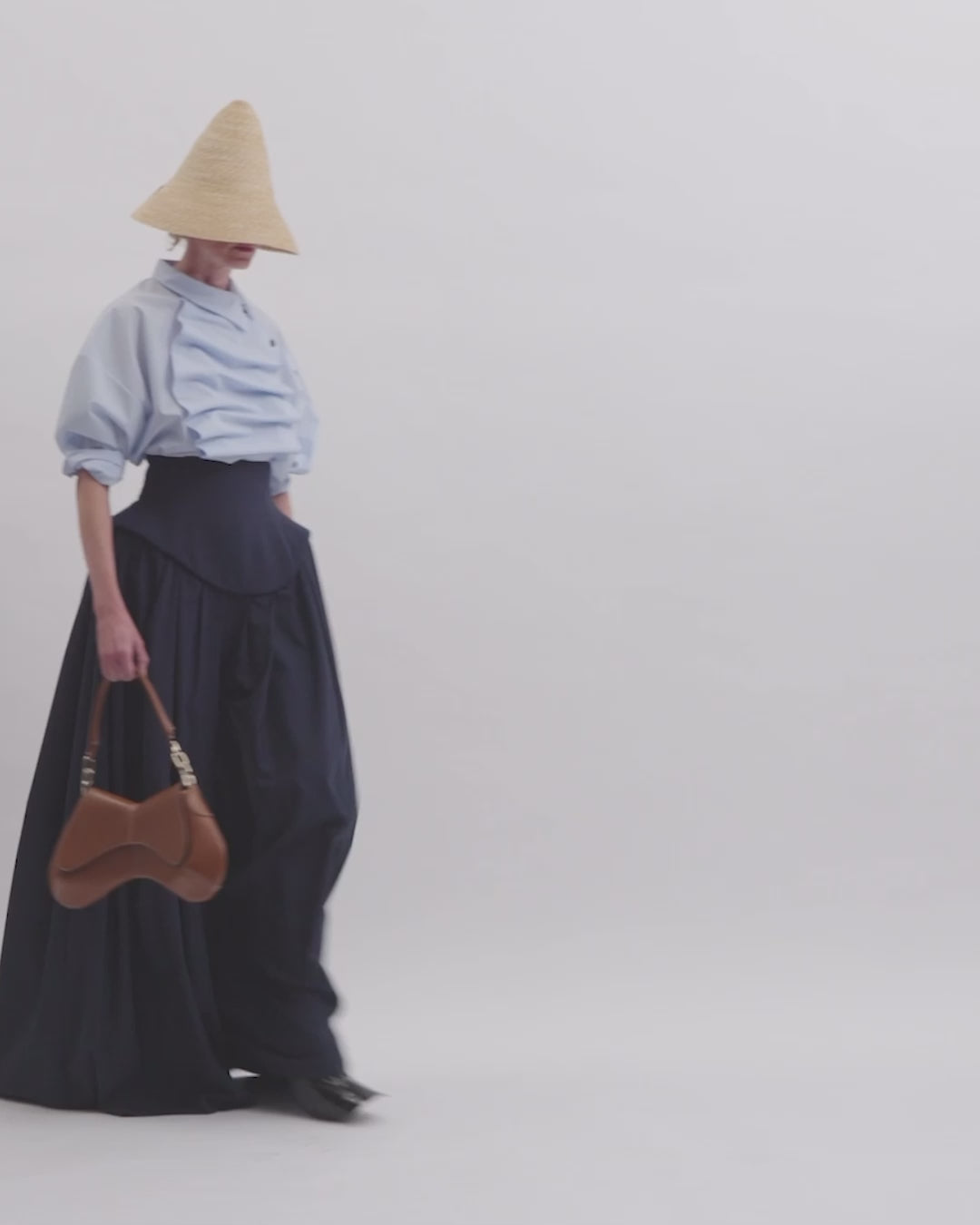Basque Pleated Trousers Navy